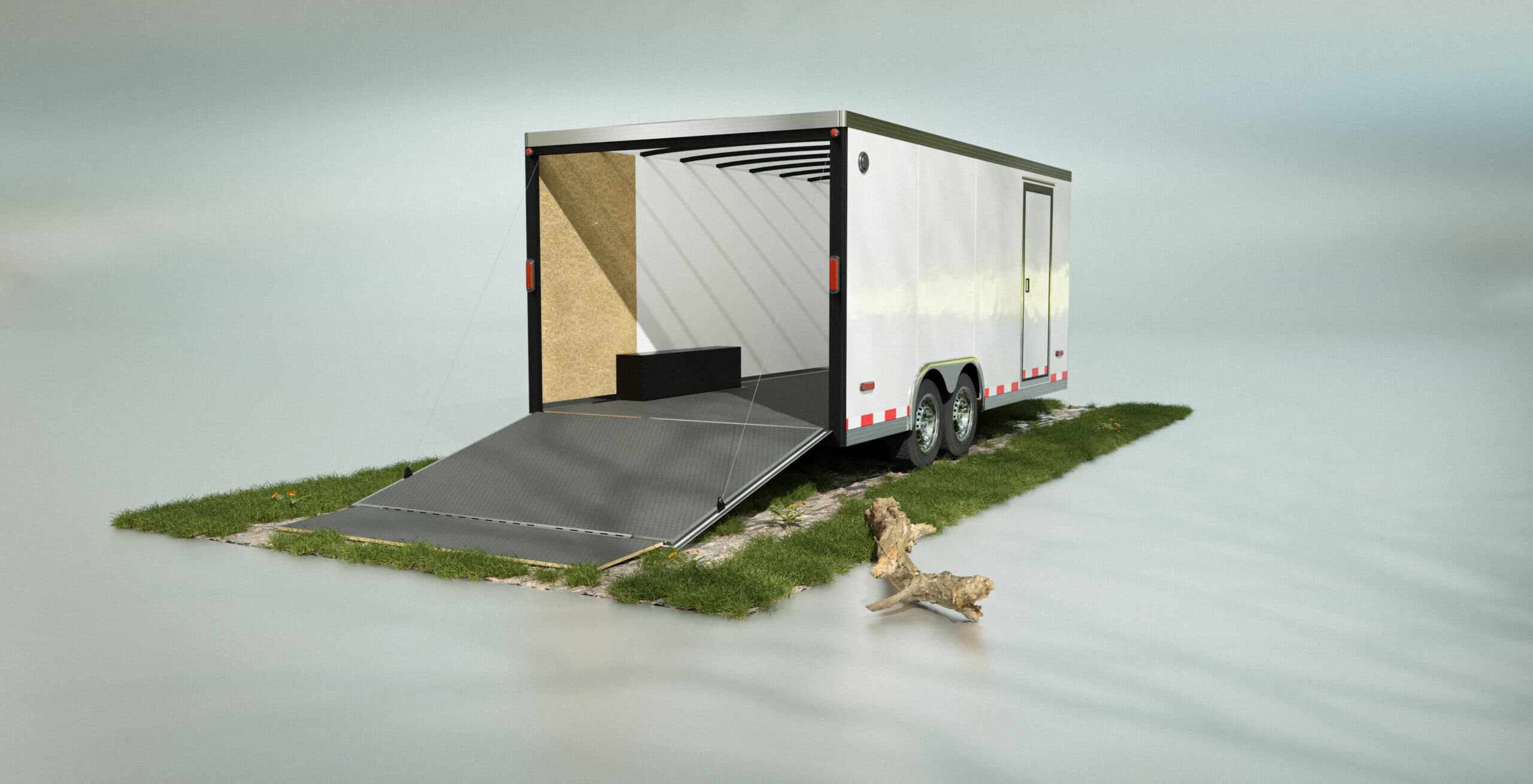 Cargo trailer render with UFP Factory Built structural solutions