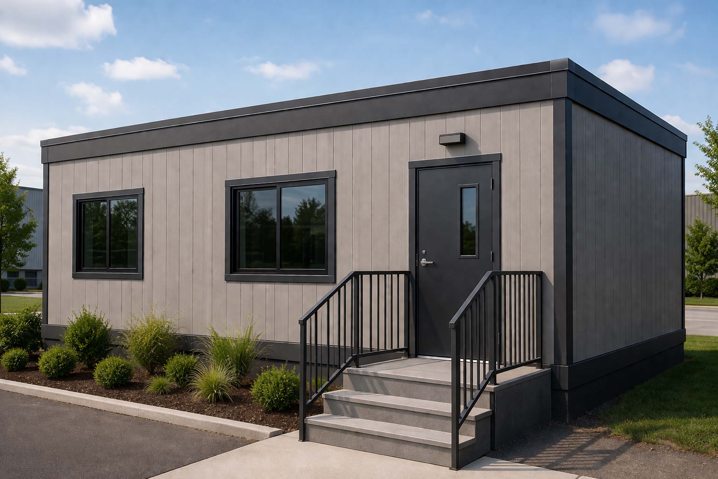 Modular commercial building under construction