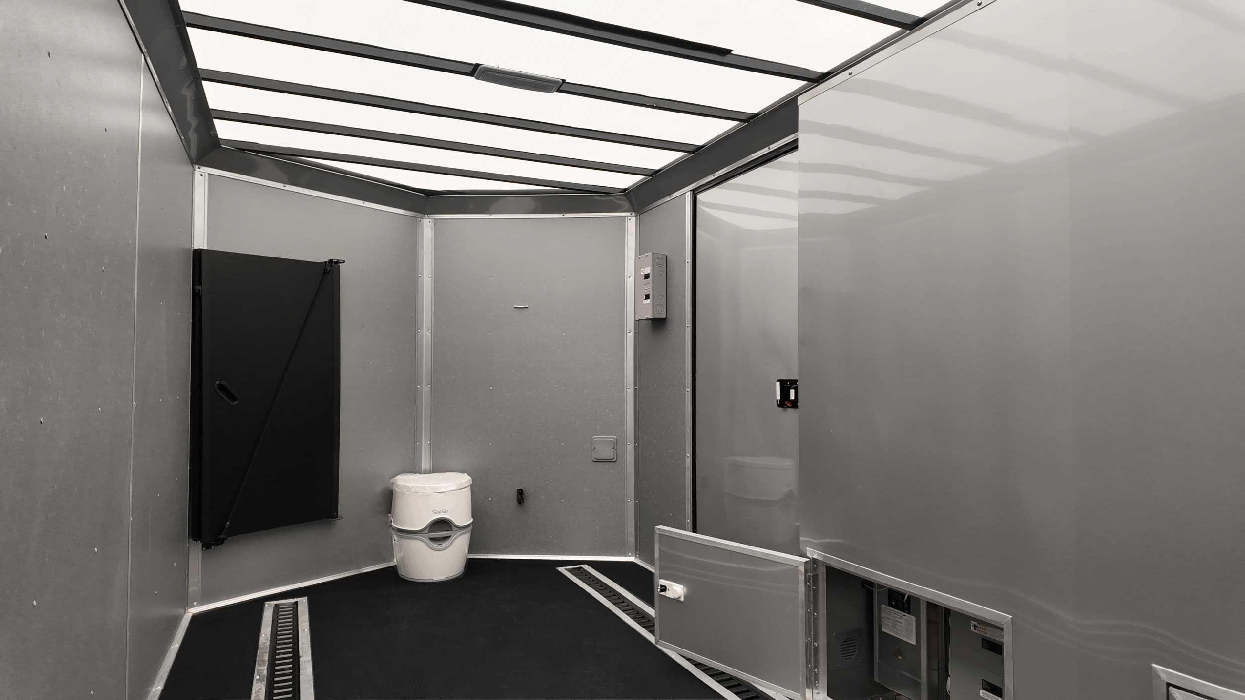 Cargo trailer distribution facility aerial view