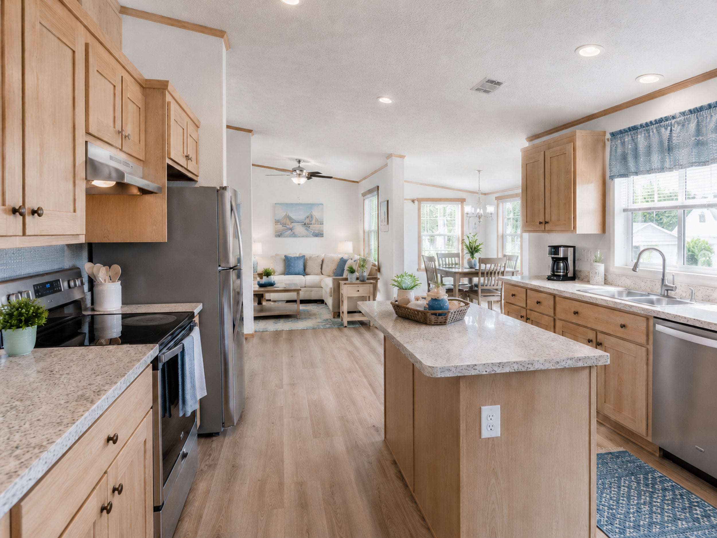 Custom kitchen module for factory-built housing