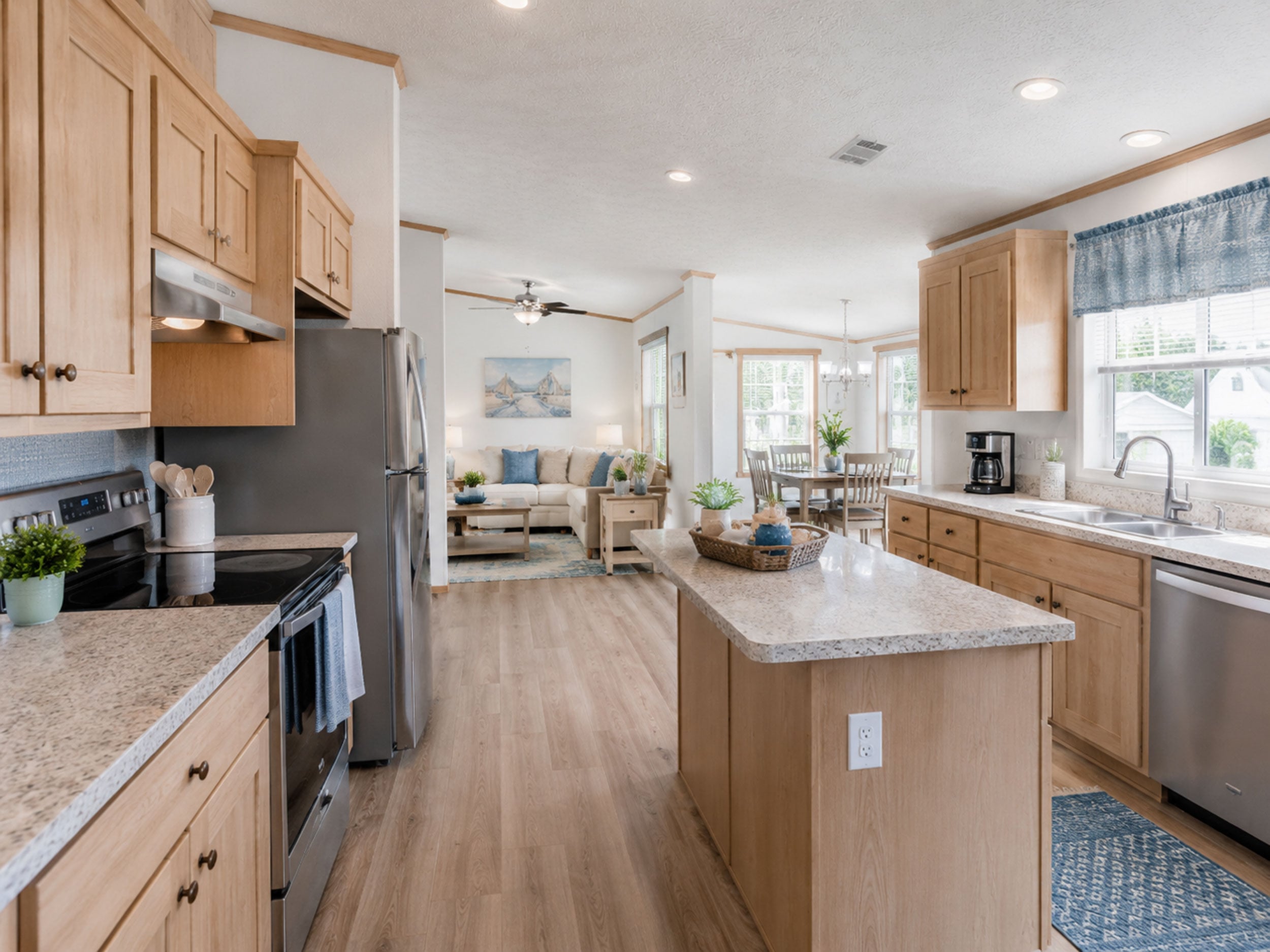Custom compact kitchen solution engineered for factory-built housing