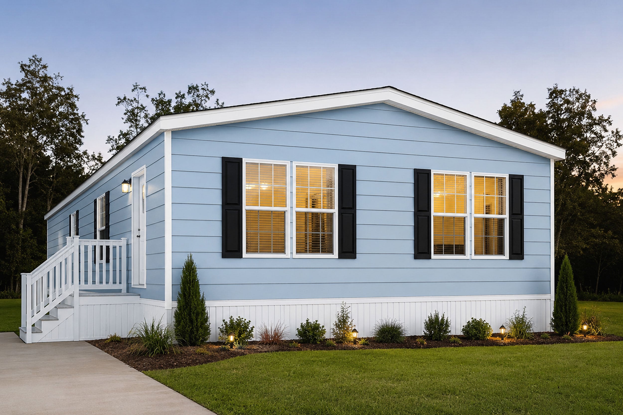 Manufactured home exterior showcasing custom factory built solutions