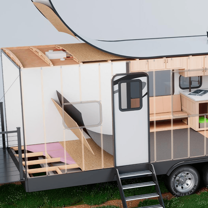 Interior wall panels installed in a recreational vehicle